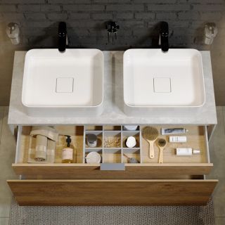 Подвесная тумба под раковину Aqwella Mobi MOB0112DB+MOB0712BS 120 см